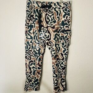 YK1K Camo Cargo Pants/Shorts‎ Men Nylon Cotton Fabric Multi Pockets Sz XL